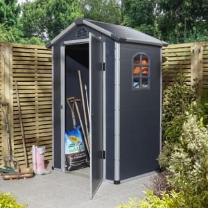 Image of Rowlinson Airevale 4 x 3ft Apex Plastic Shed without Floor - Dark Grey