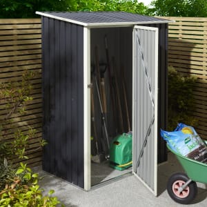 Rowlinson Trentvale 5 x 3ft Metal Pent Shed without Floor - Dark Grey