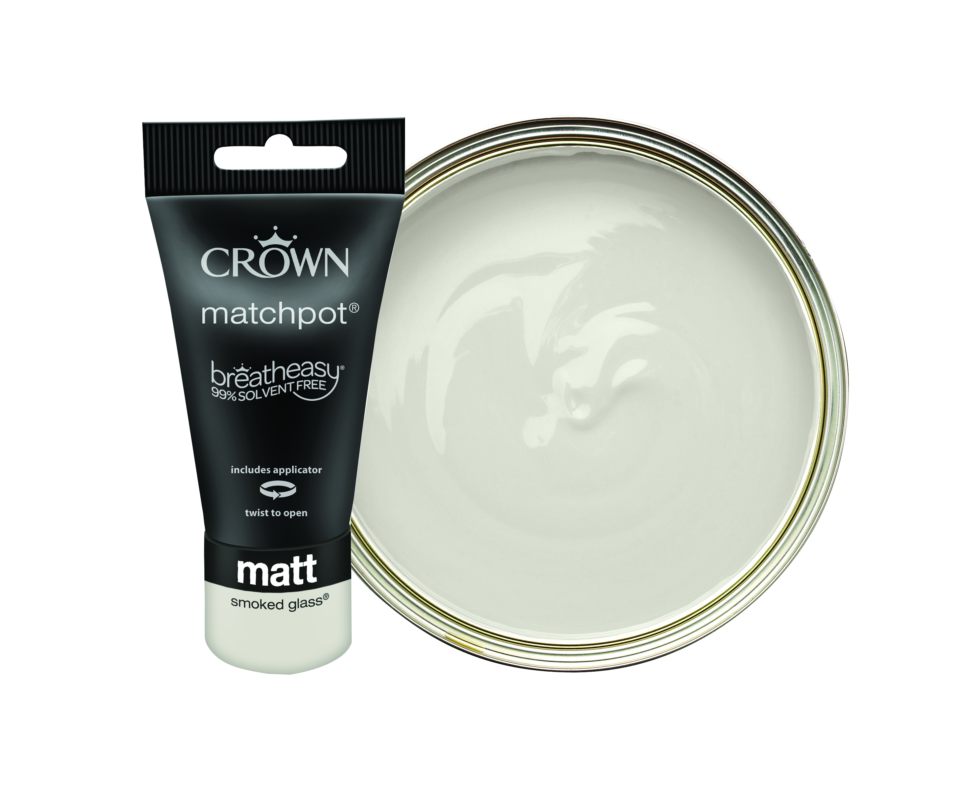 Crown Matt Emulsion Paint - Smoked Glass Tester Pot - 40ml