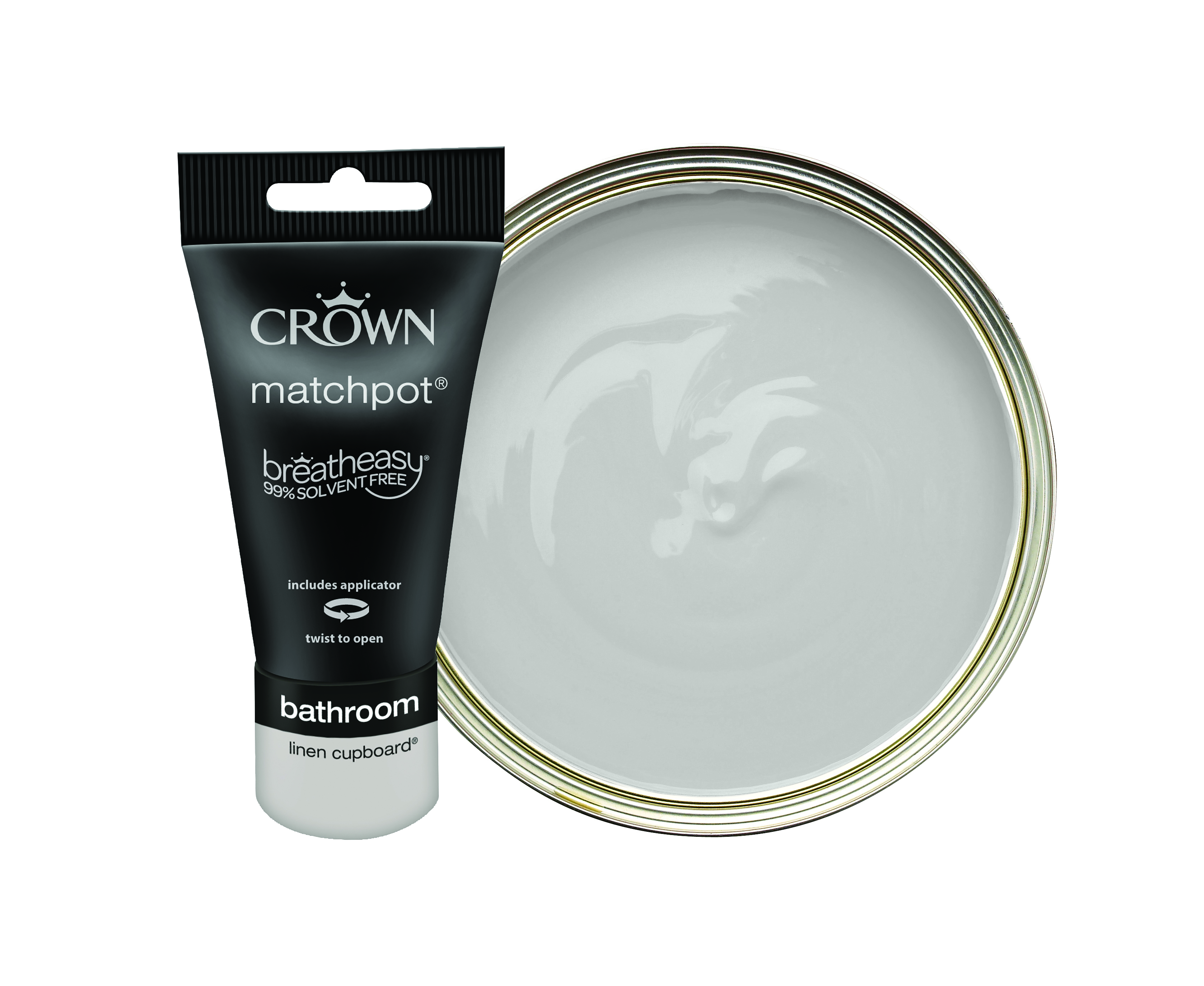 Crown Easyclean Mid Sheen Emulsion Bathroom Paint Tester Pot - Linen Cupboard - 40ml