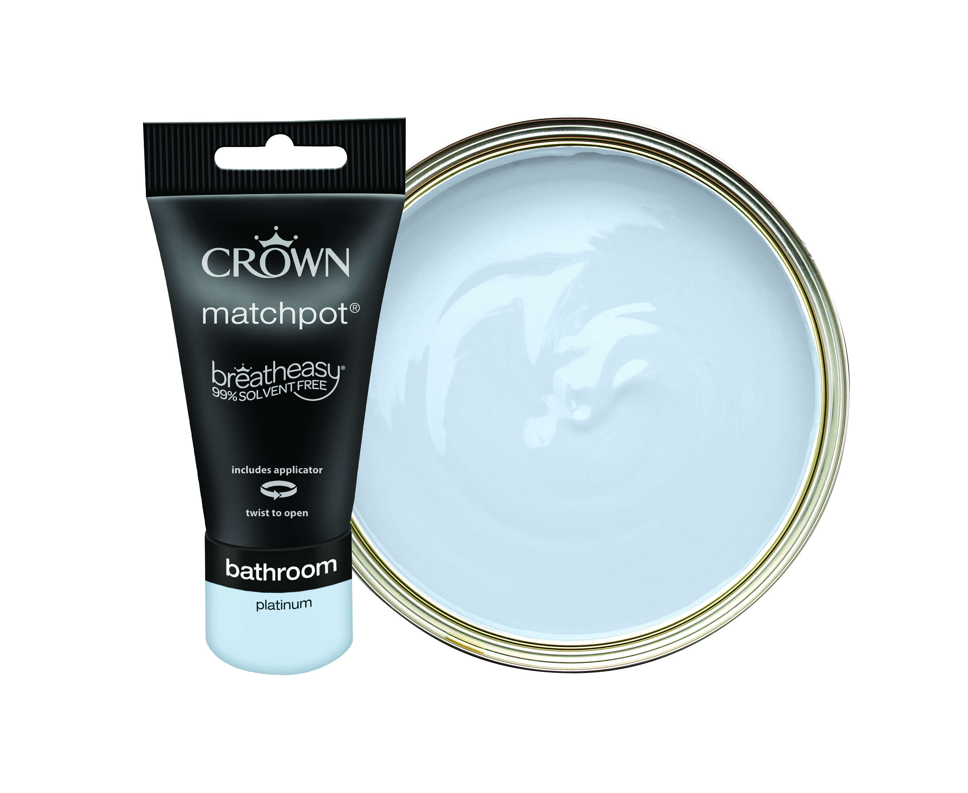 Crown Easyclean Mid Sheen Emulsion Bathroom Paint - Linen Cupboard Tester Pot - 40ml