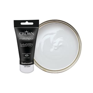 Crown Easyclean Mid Sheen Emulsion Bathroom Paint - Soft Steel Tester Pot - 40ml