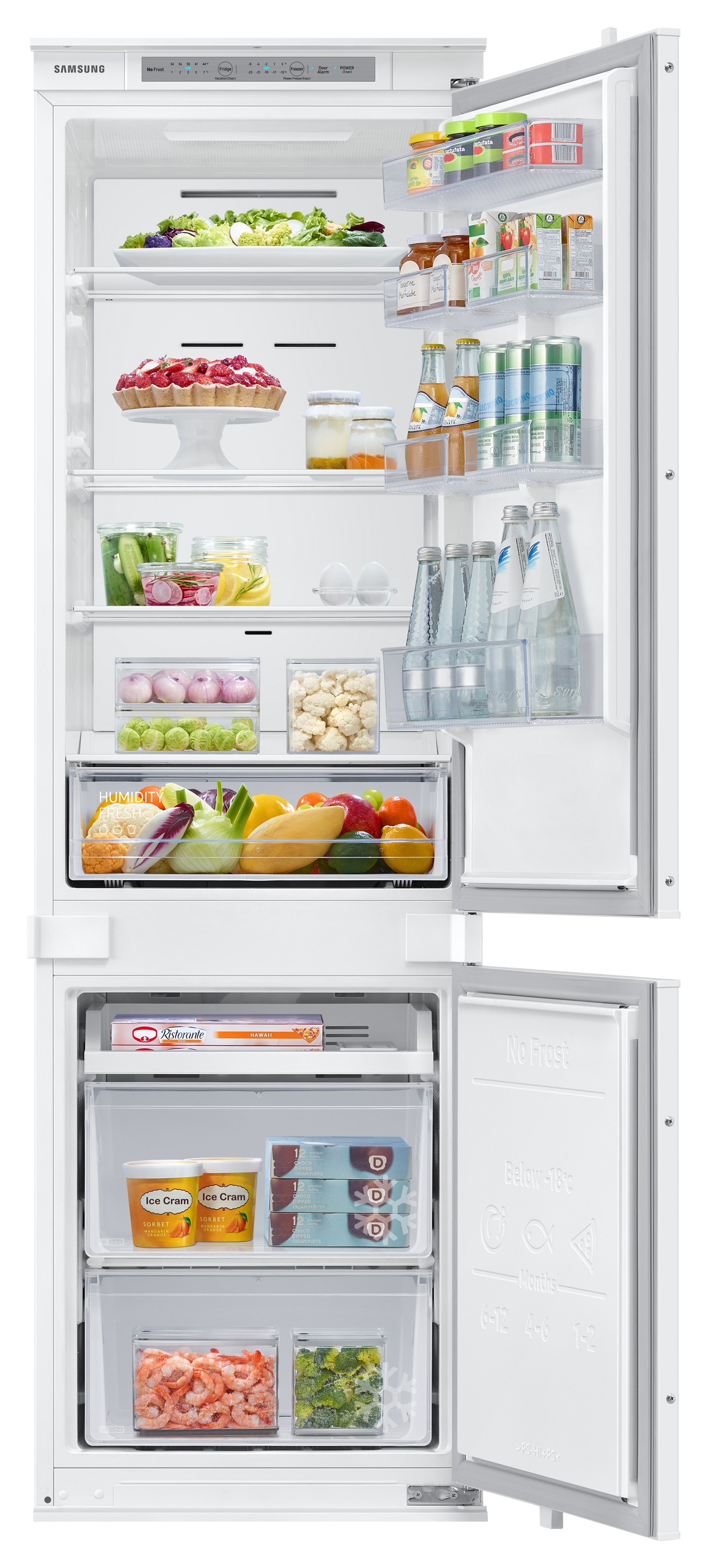 Image of Samsung BRB26600FWW/EU Integrated 70/30 Sliding Hinge Fridge Freezer - White