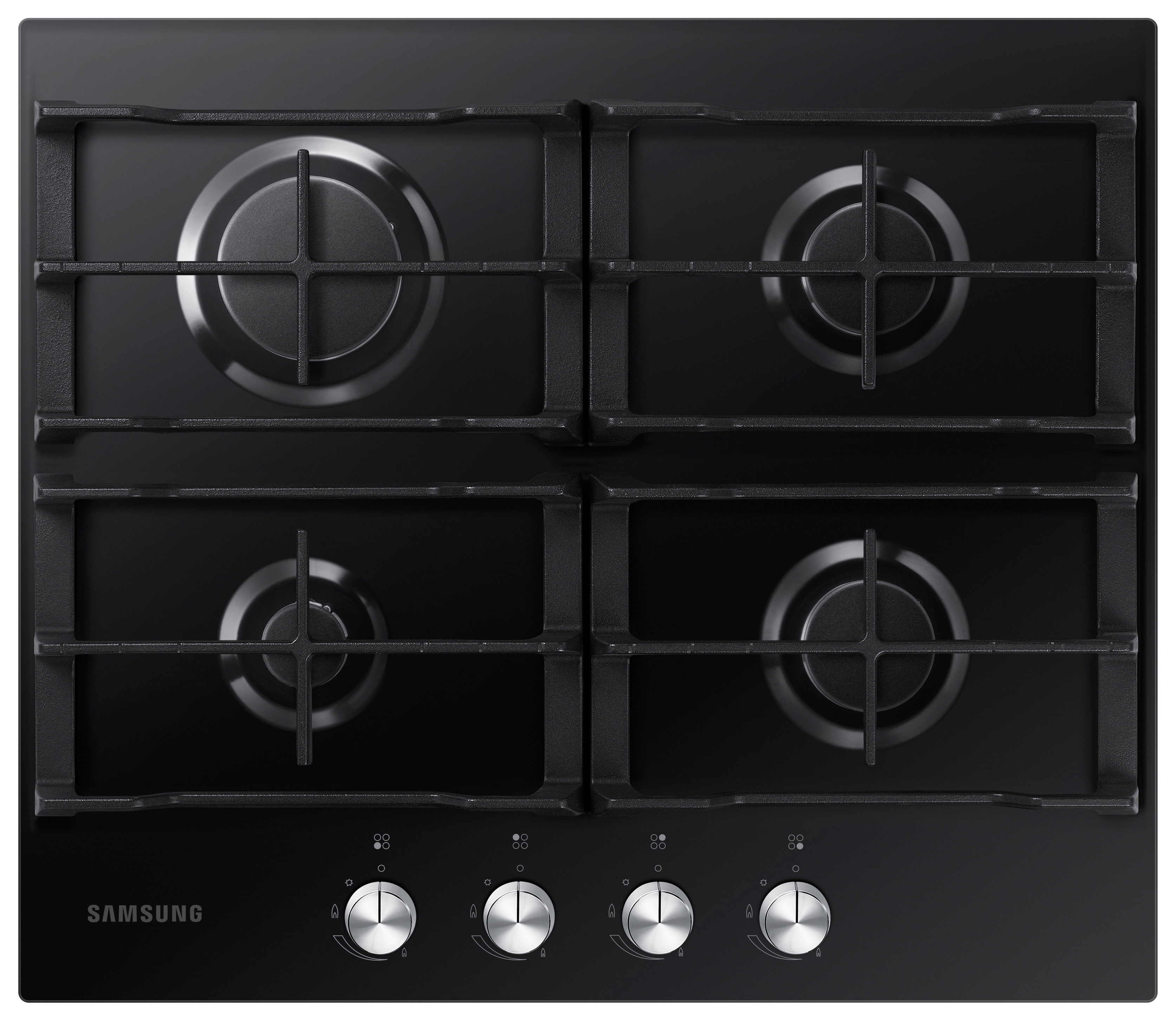 Samsung NA64D3000AK/U1 60cm 4 Burner Gas Hob, Black Glass