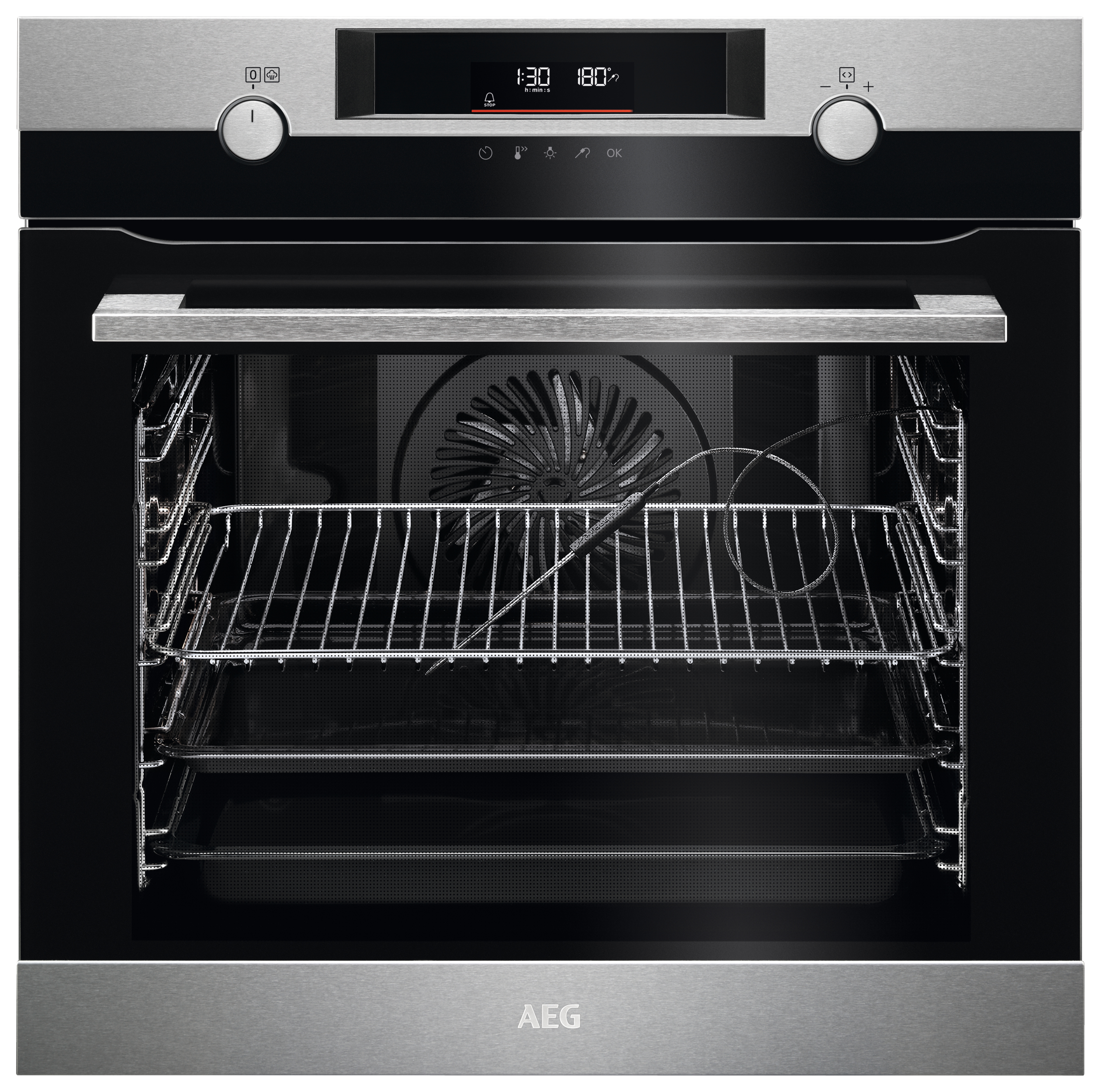 Image of AEG BPK556260M SenseCook Pyrolytic Multi-Function Oven - Silver