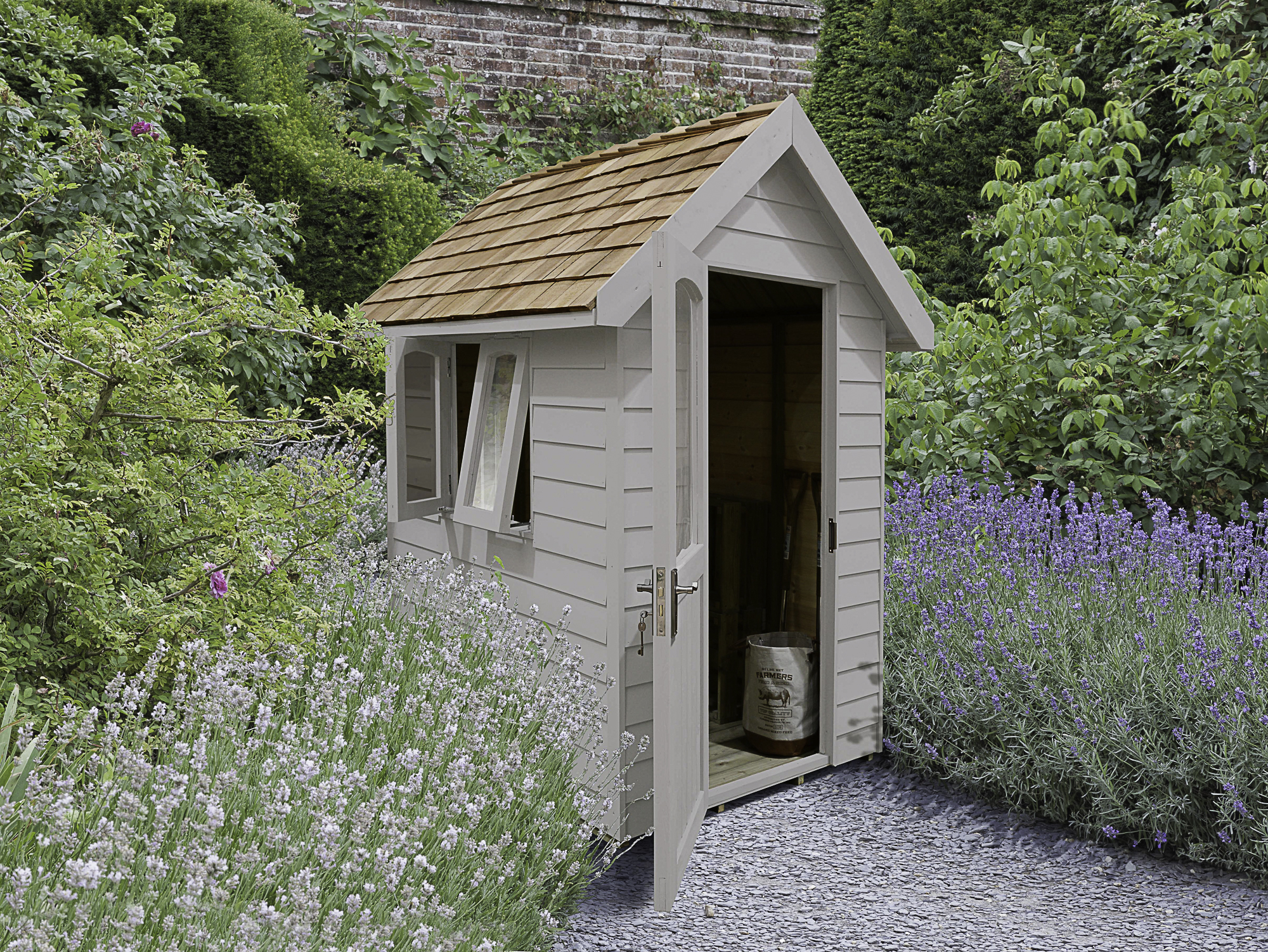 Forest Garden Apex Grey Redwood Overlap Forest Retreat Shed with Assembly - 6 x 4ft