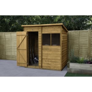 Forest Garden 6 x 4 ft Pent Overlap Dip Treated Shed