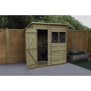Forest Garden 6 x 4 ft Overlap Pressure Treated Pent Shed