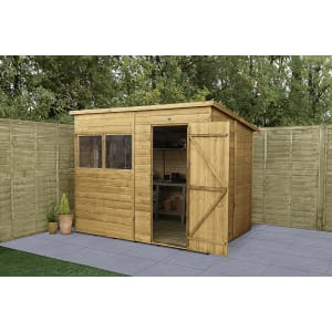 Forest Garden 8 x 6 ft Shiplap Dip Treated Pent Shed