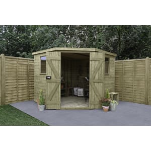 Forest Garden 8 x 8 ft Tongue & Groove Pressure Treated Corner Shed