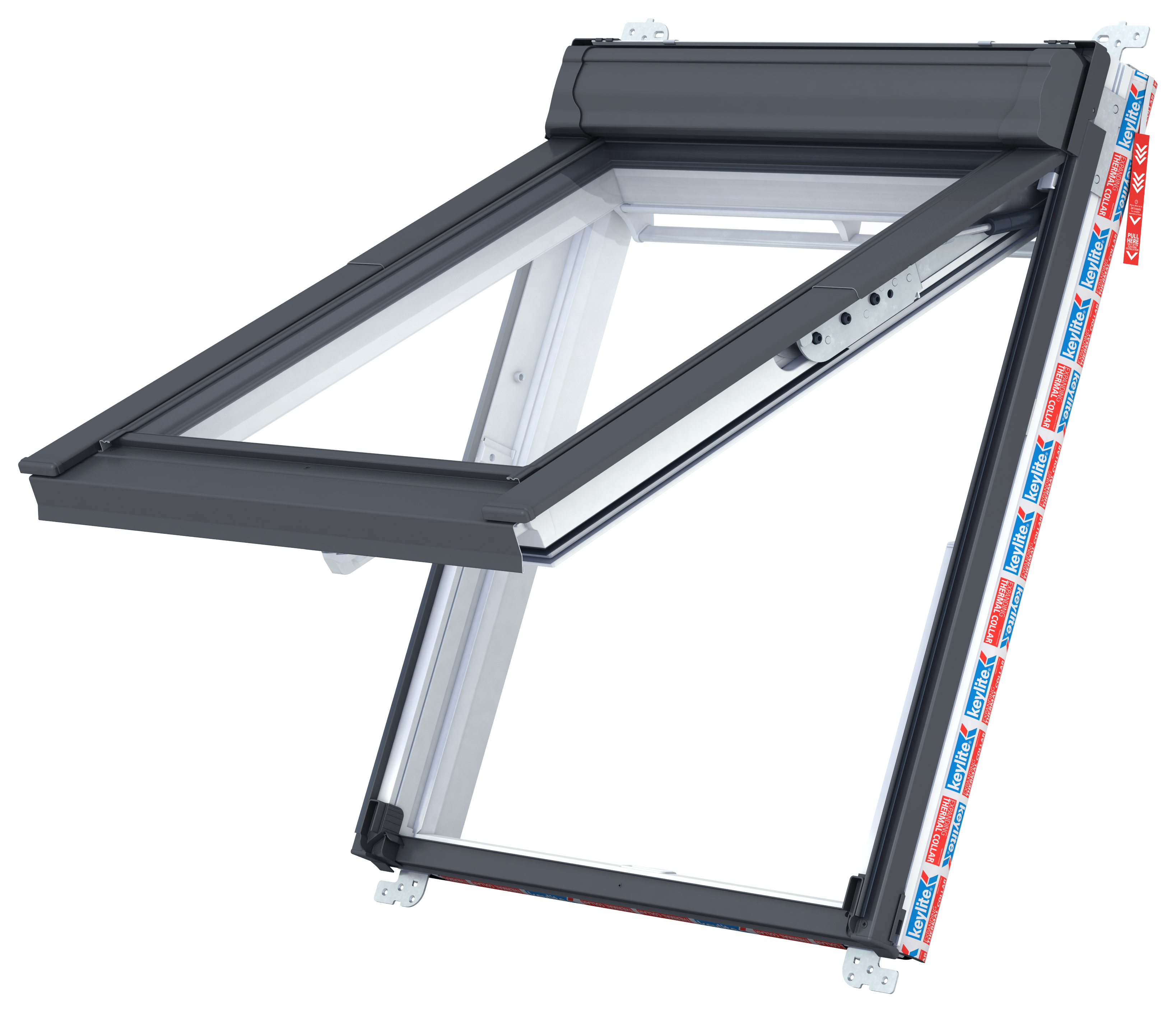 Keylite Top Hung Double Glazed White Timber Fire Escape Roof Window