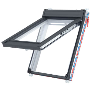 Keylite Top Hung Double Glazed White Timber Fire Escape Roof Window