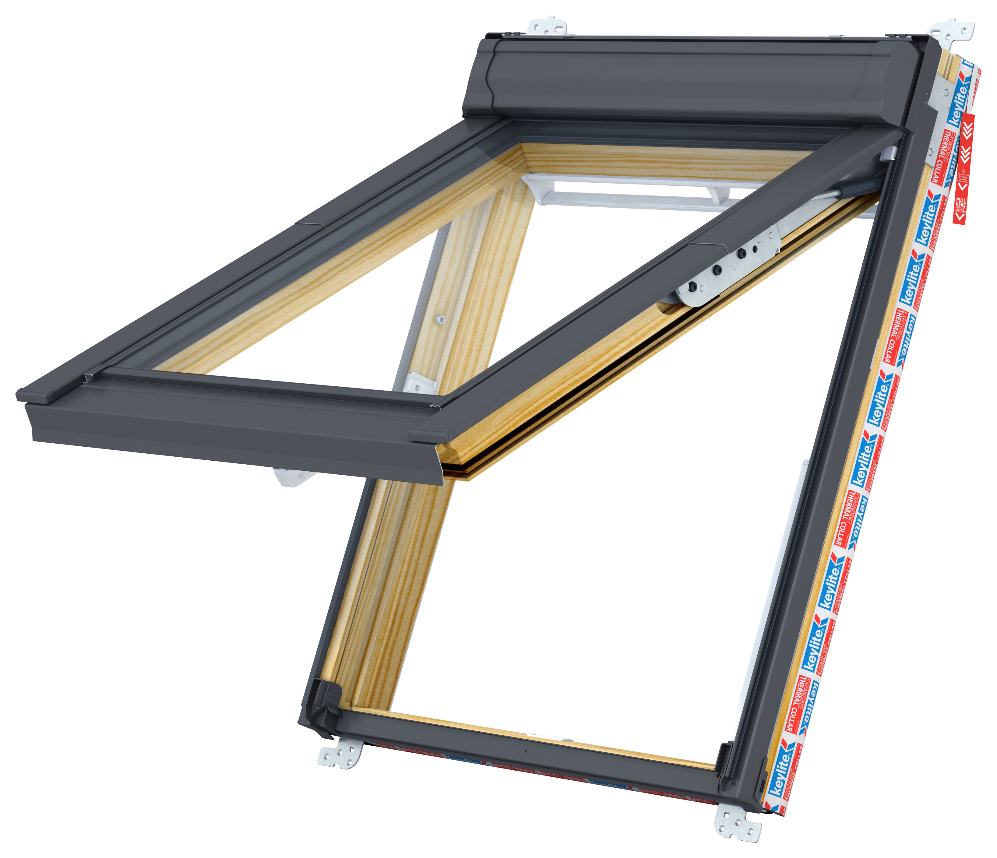 Keylite Top Hung Double Glazed Pine Timber Fire Escape Roof Window