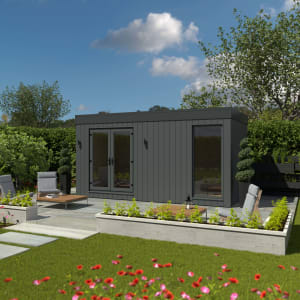 Kyube Plus 5.2 x 2.7m Premium Composite Vertically Cladded Garden Room including Installation - Anthracite Grey
