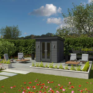Kyube 2.55 x 2.55m Composite Horizontally Cladded Garden Room including Installation - Anthracite Grey