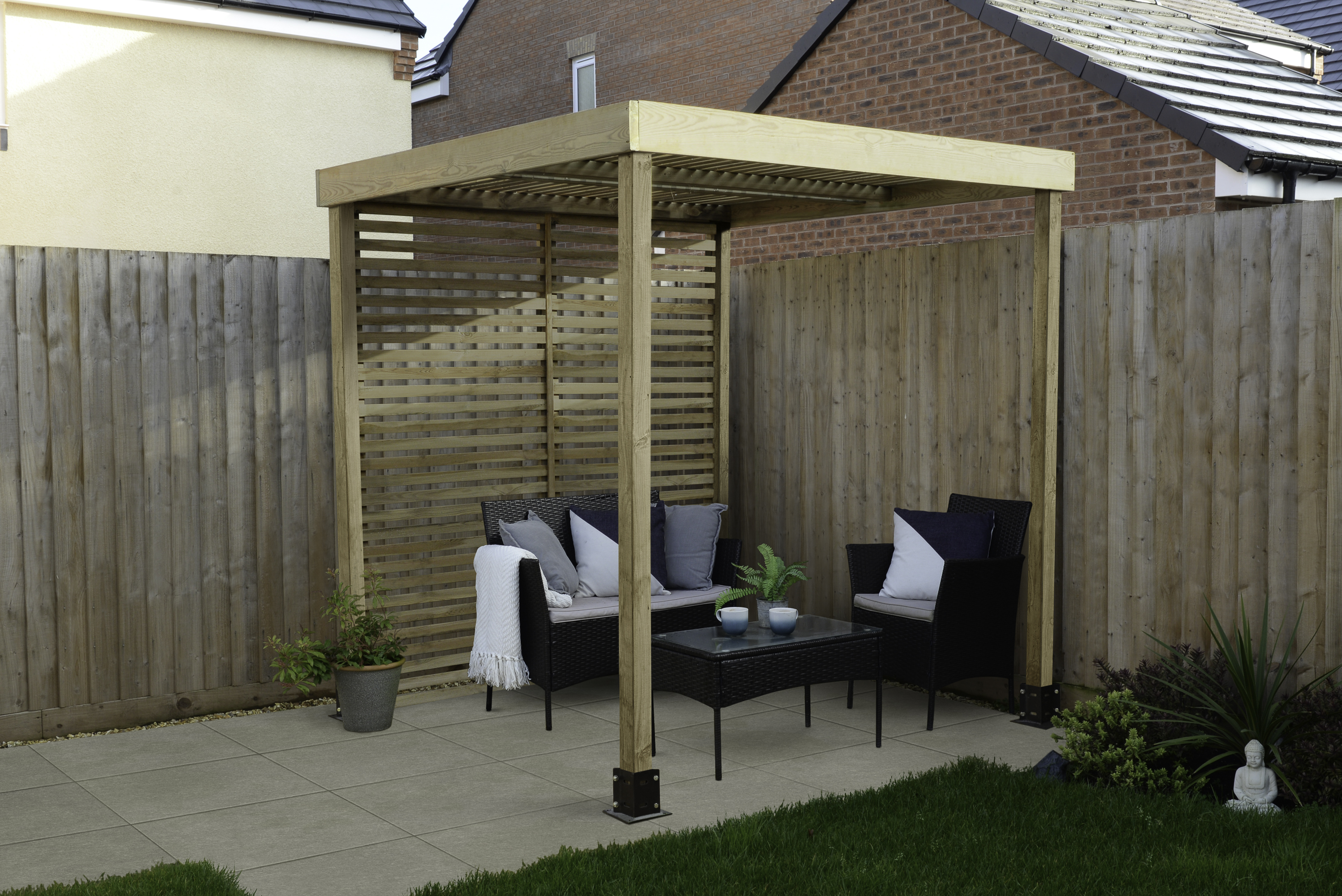 Image of Forest Garden Modular Pergola with 1 Side Panel Pack - 1.97 x 1.97m