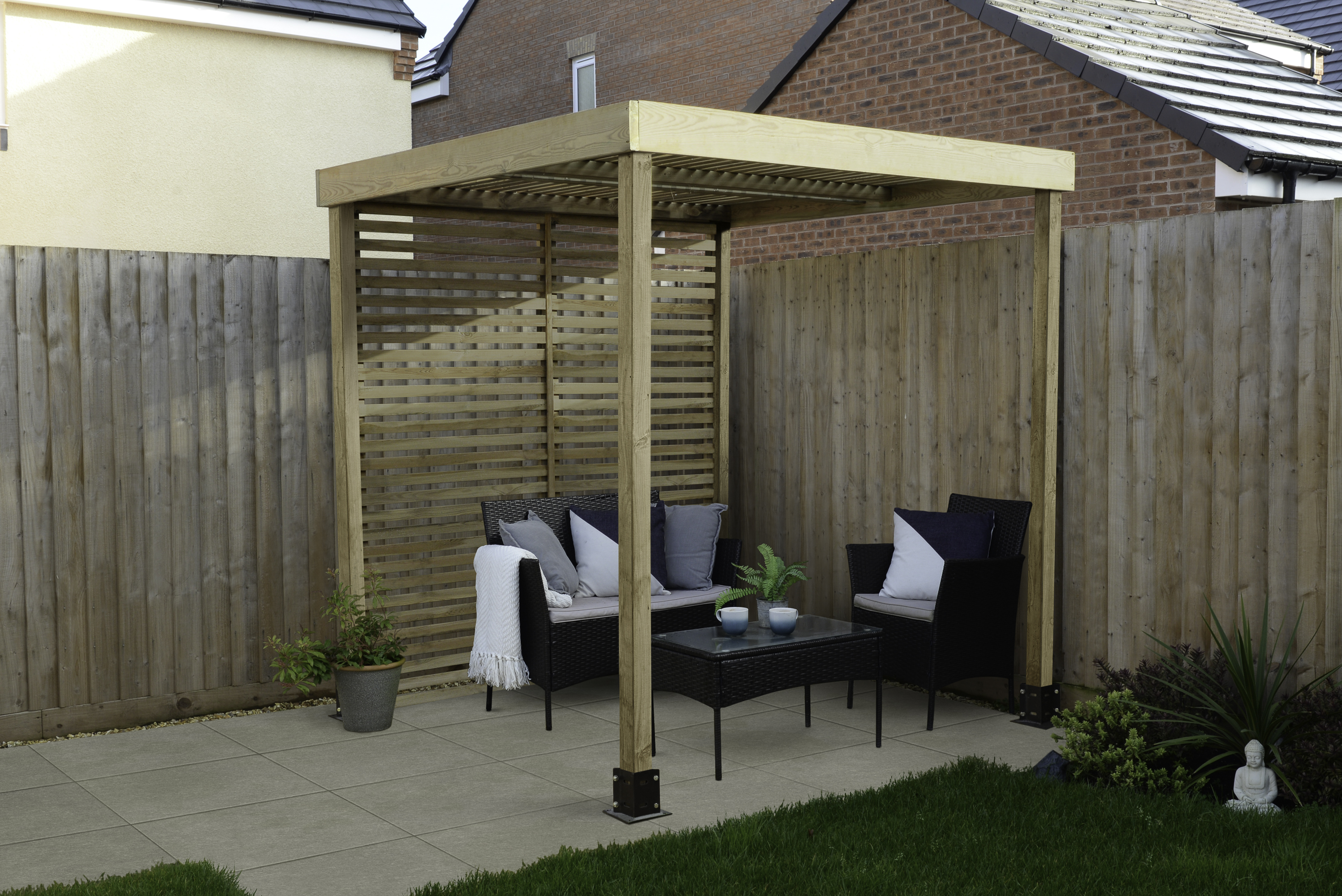 Forest Garden Modular Pergola with 1 Side Panel Pack - 1.97 x 1.97m