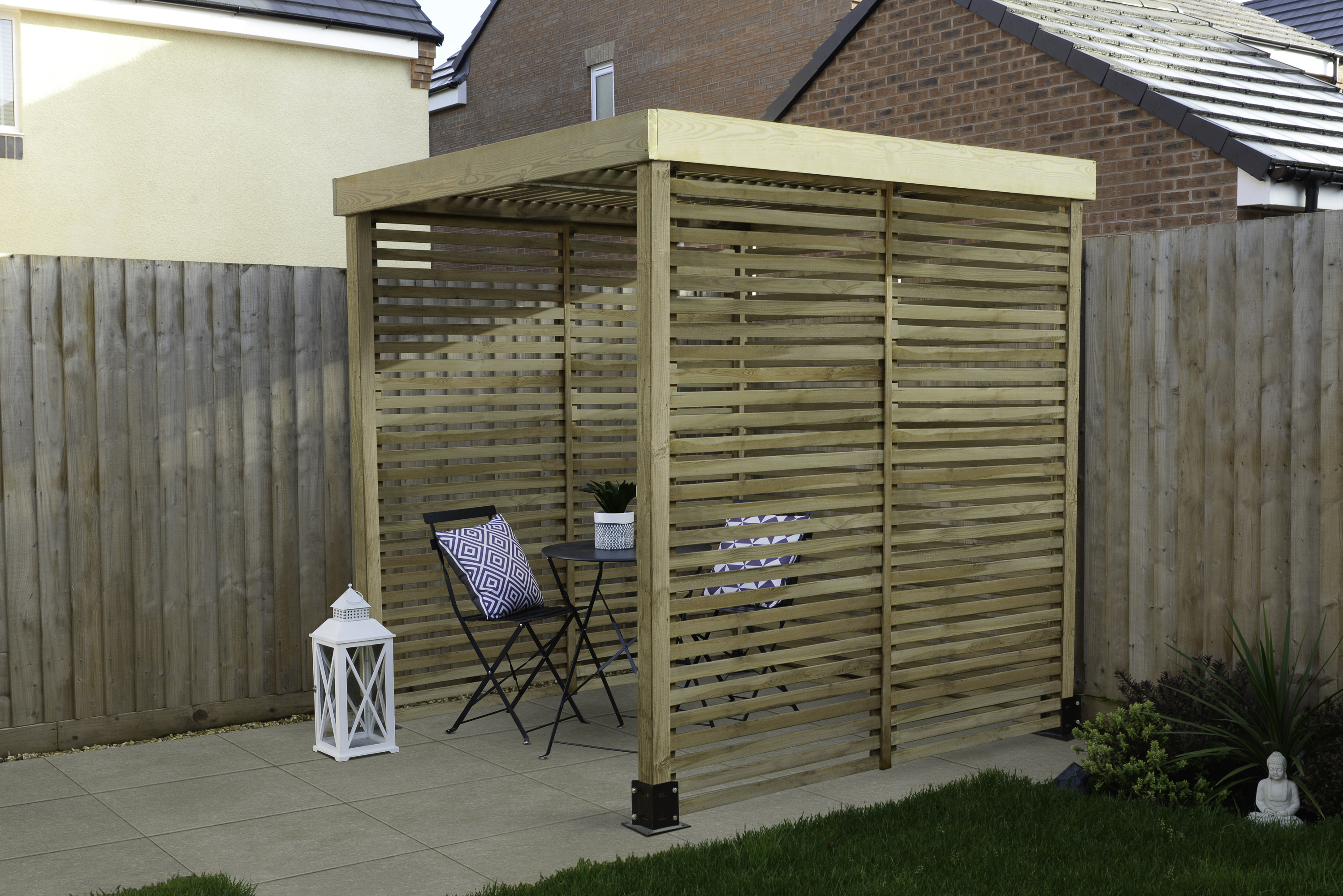 Image of Forest Garden Modular Pergola with 3 Side Panel Pack - 1.97 x 1.97m