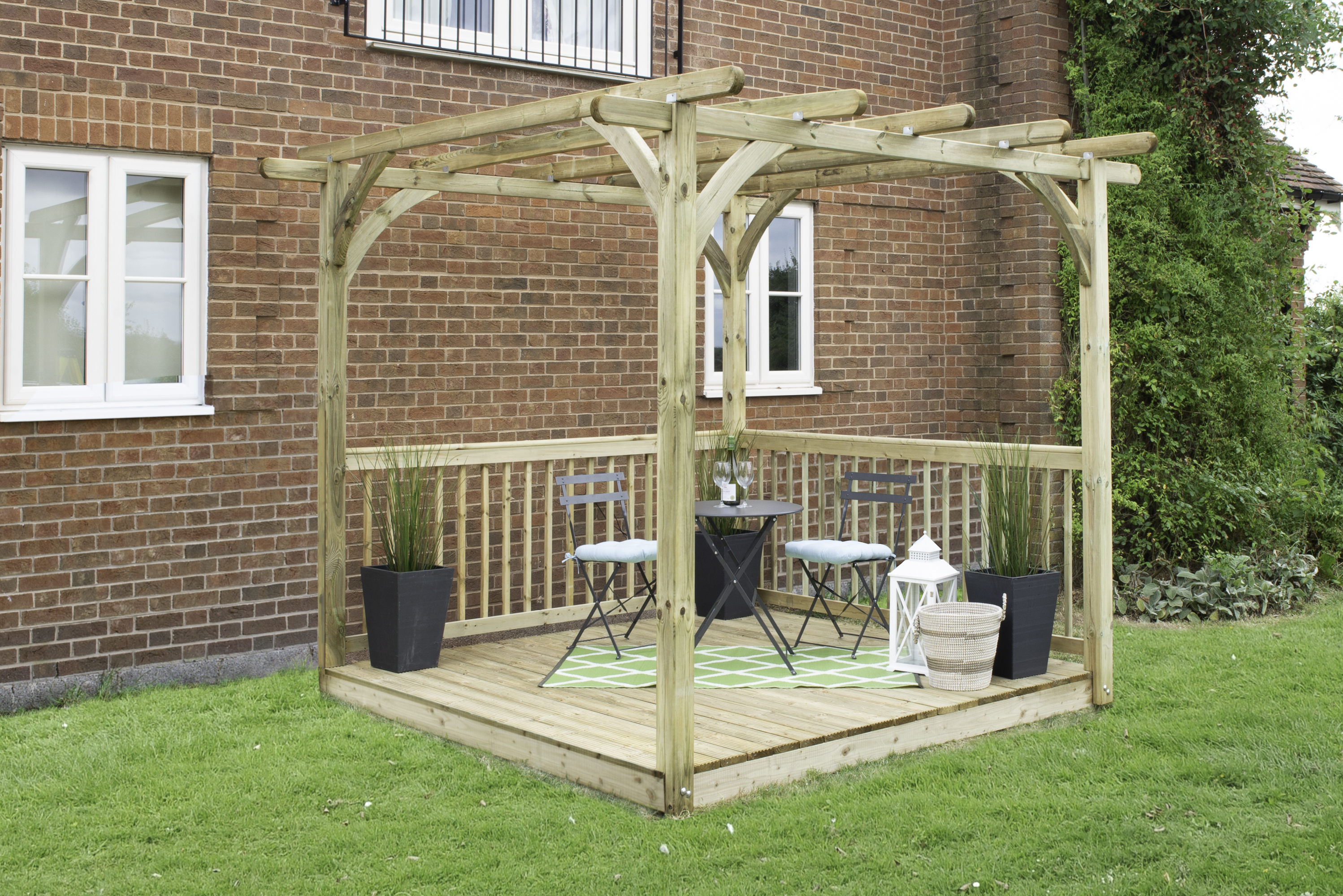 Image of Forest Garden Ultima Pergola and Decking Kit - 3.05 x 3.05m