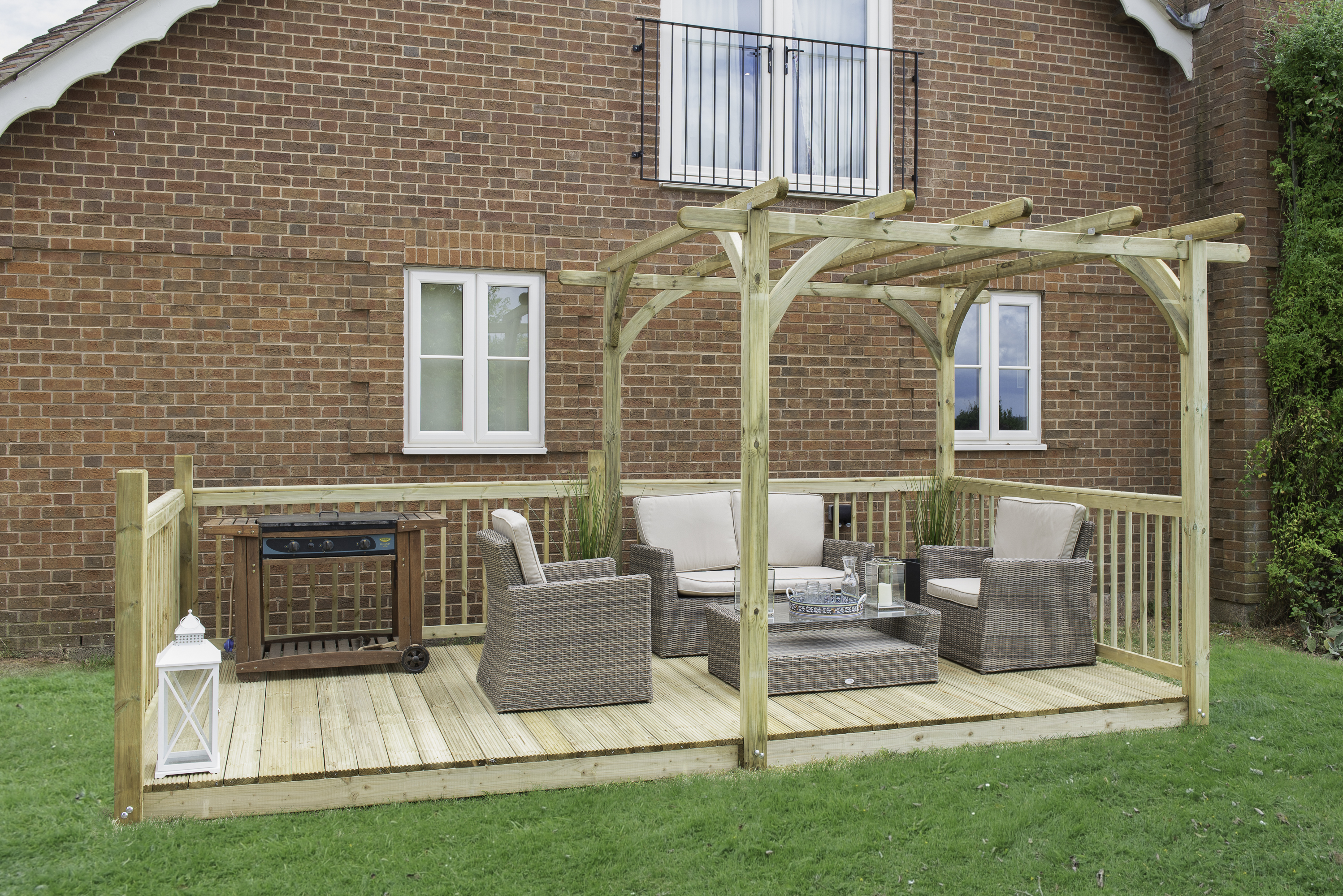Image of Forest Garden Ultima Pergola and Patio Decking Kit - 3.05 x 5.21m