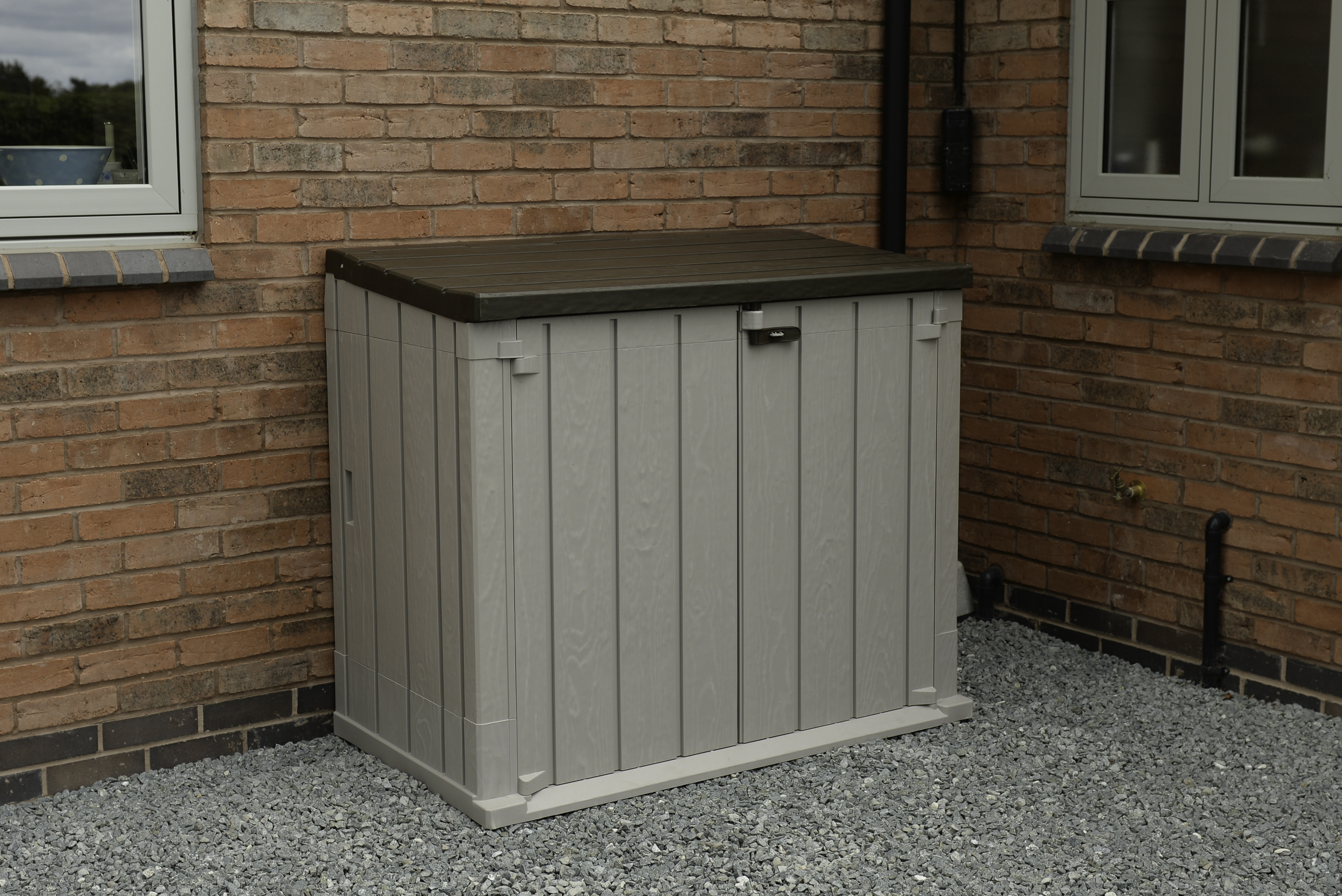 Image of Forest Garden Large 842L Garden Storage Box - Taupe/Brown