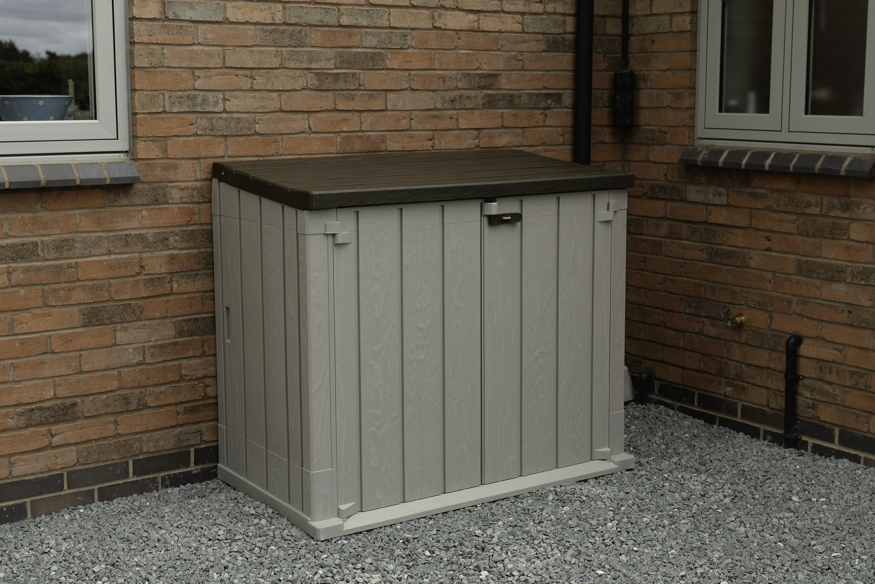 Forest Garden Large 842L Garden Storage Box - Taupe/Brown