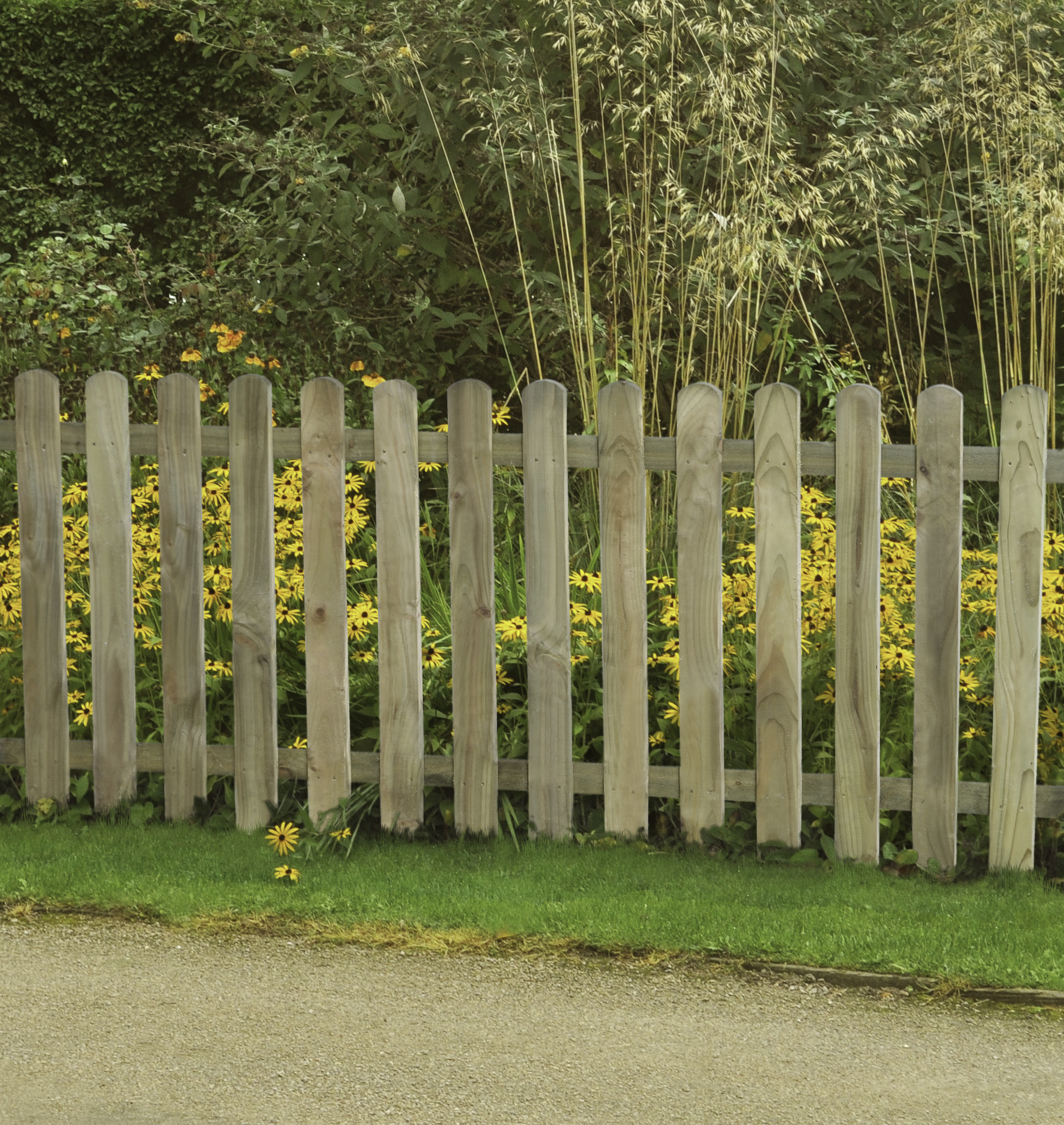 Image of Forest Garden Pressure Treated Heavy Duty Pale Fence Panel - 1800 x 900mm - Pack of 3