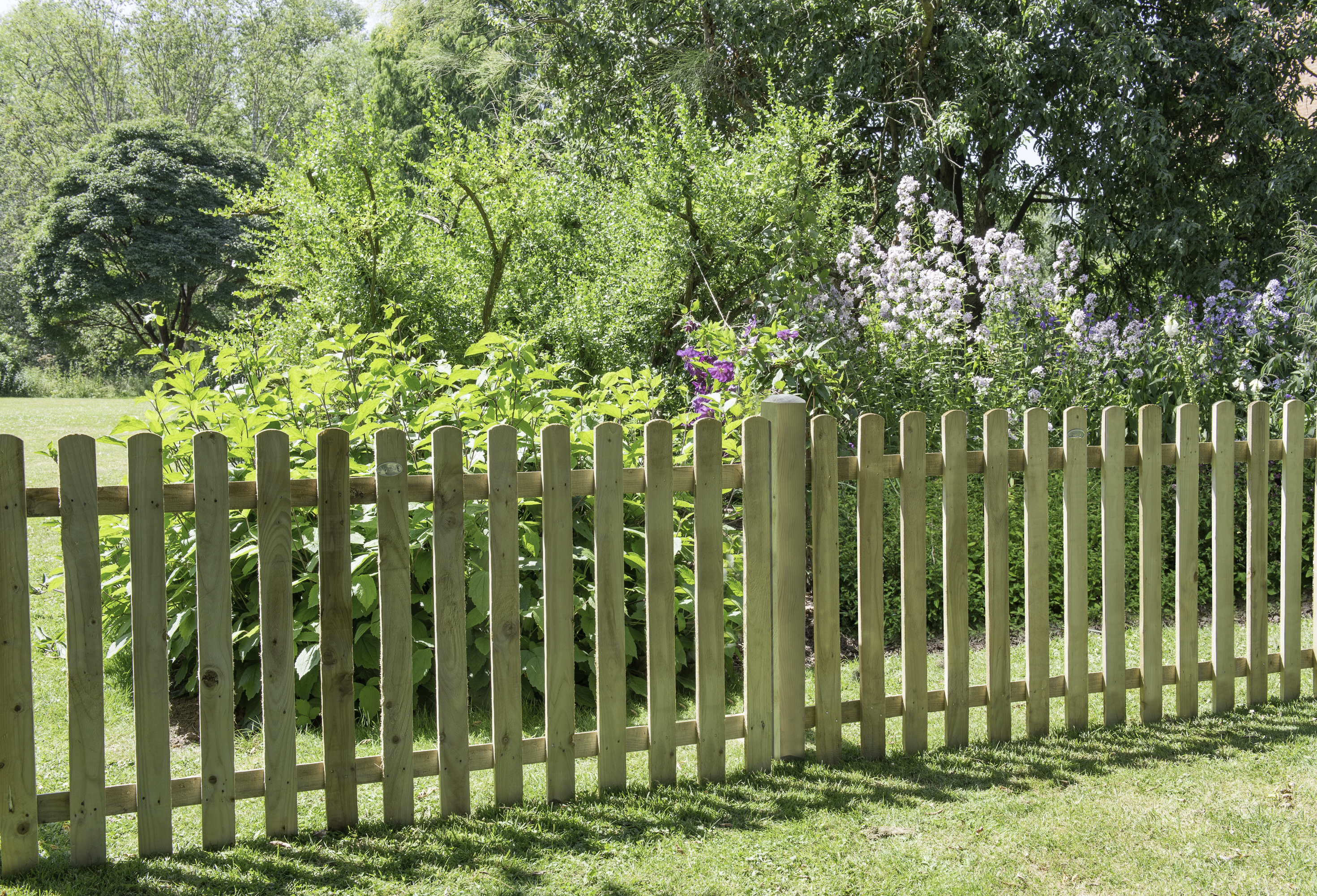 Image of Forest Garden Pressure Treated Heavy Duty Pale Fence Panel - 1800 x 900mm - Pack of 4