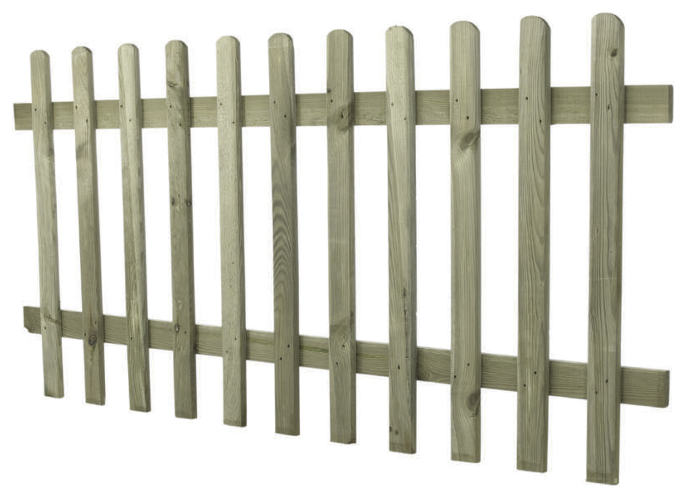 Image of Forest Garden Pressure Treated Ultima Pale Picket Fence Panel - 1800 x 900mm - Pack of 3