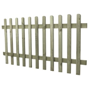Image of Forest Garden Pressure Treated Ultima Pale Picket Fence Panel - 1800 x 900mm - Pack of 3