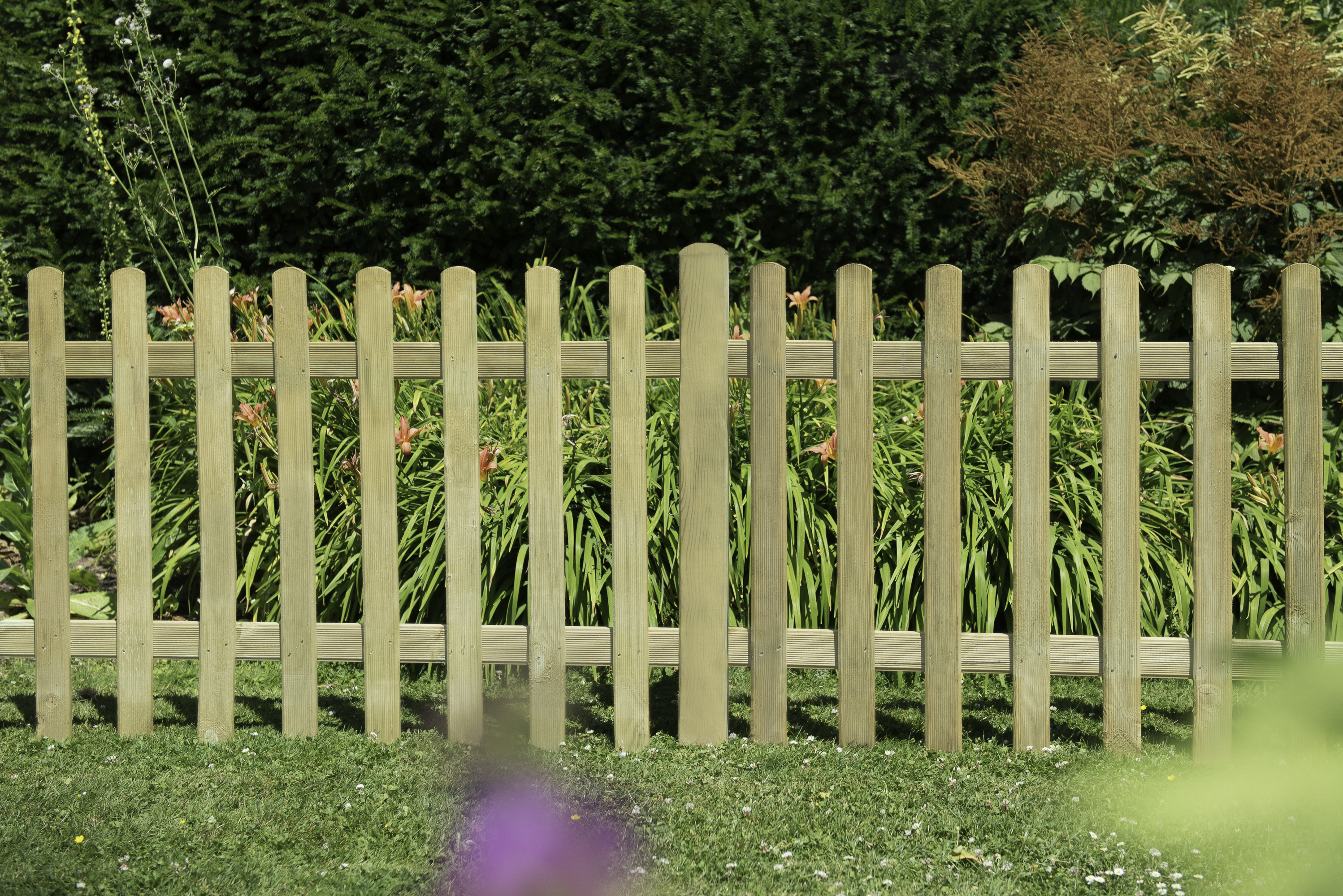 Forest Garden Pressure Treated Ultima Pale Picket Fence Panel - 1800 x 900mm - Pack of 4