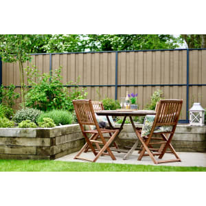 DuraPost Natural/Anthracite Grey Vento Vertical Composite Fence Panel - 6 x 6ft