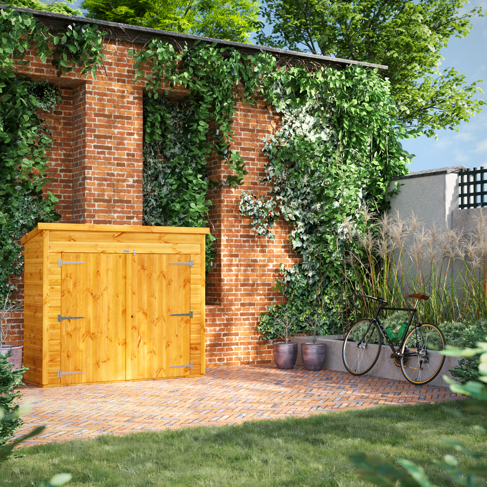 Power Sheds 6 x 2ft Pent Bike Shed