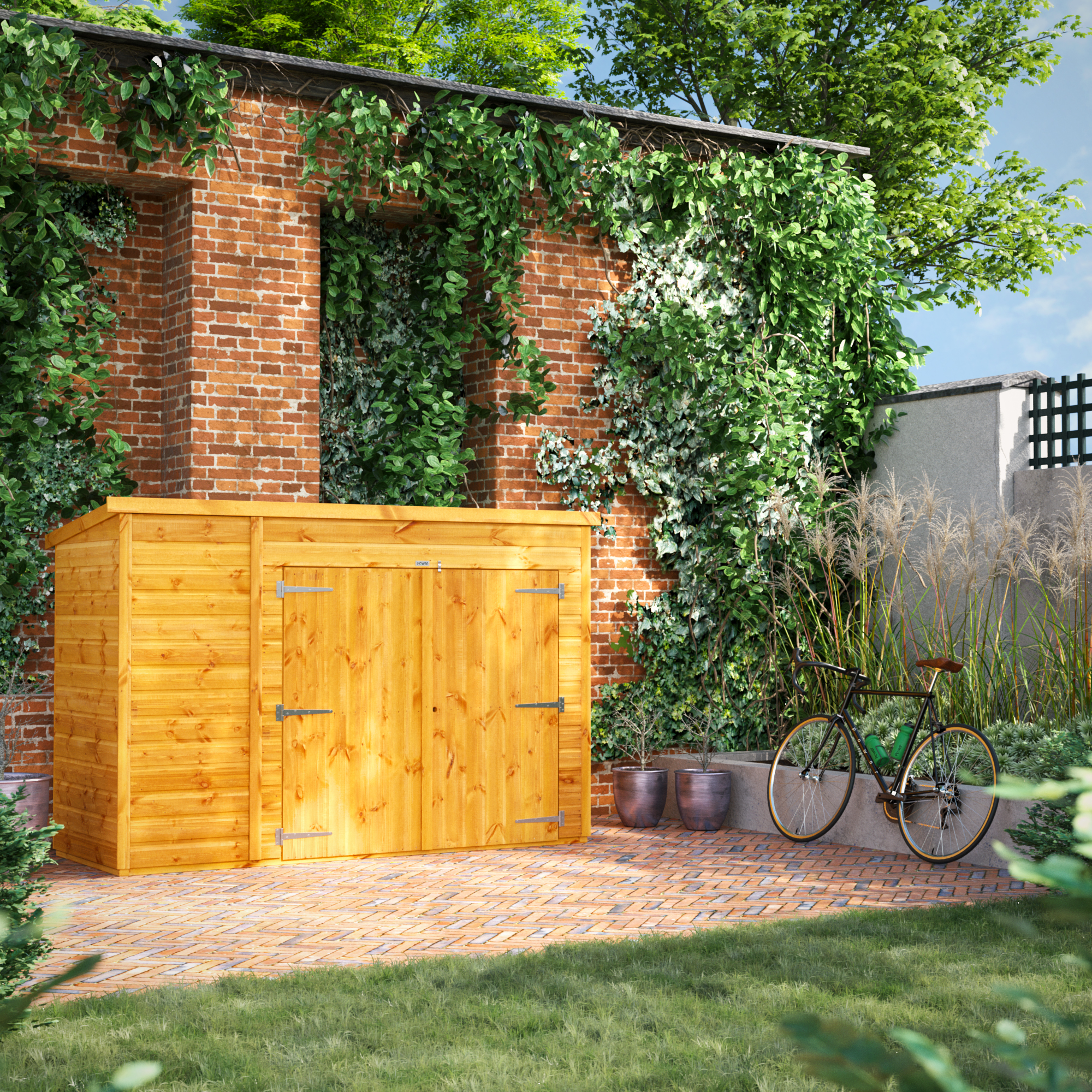 Power Sheds 8 x 3ft Pent Bike Shed