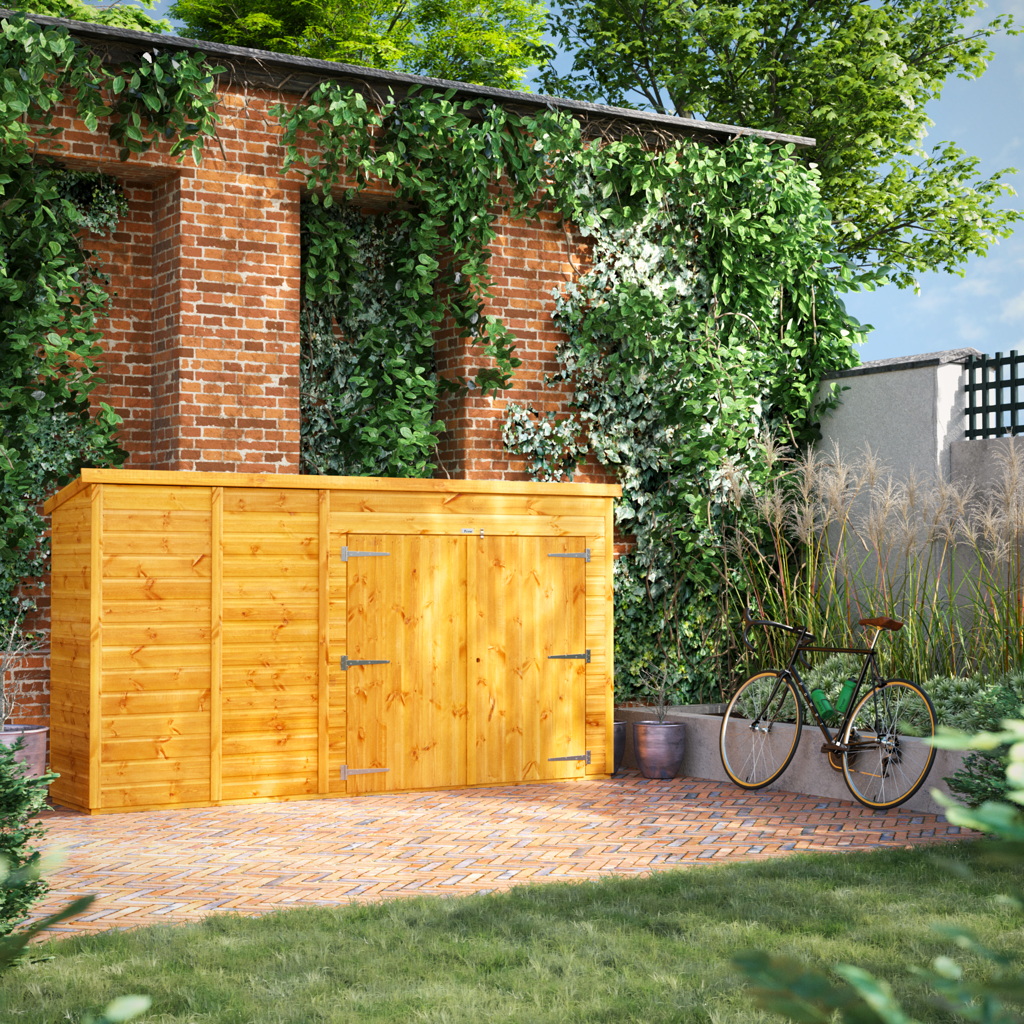 Power Sheds 10 x 2ft Pent Bike Shed