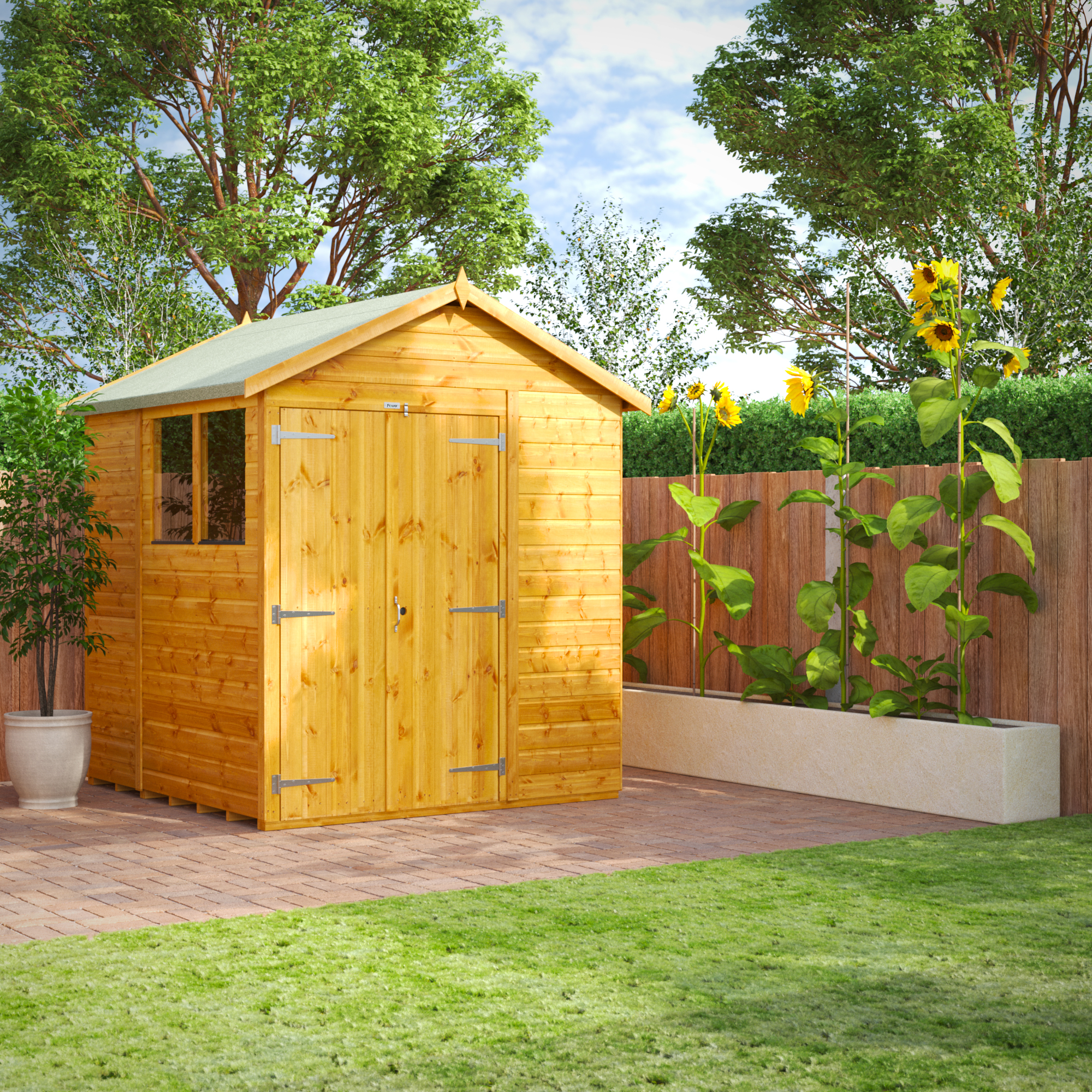 Image of Power Sheds 6 x 6ft Double Door Apex Shiplap Dip Treated Shed