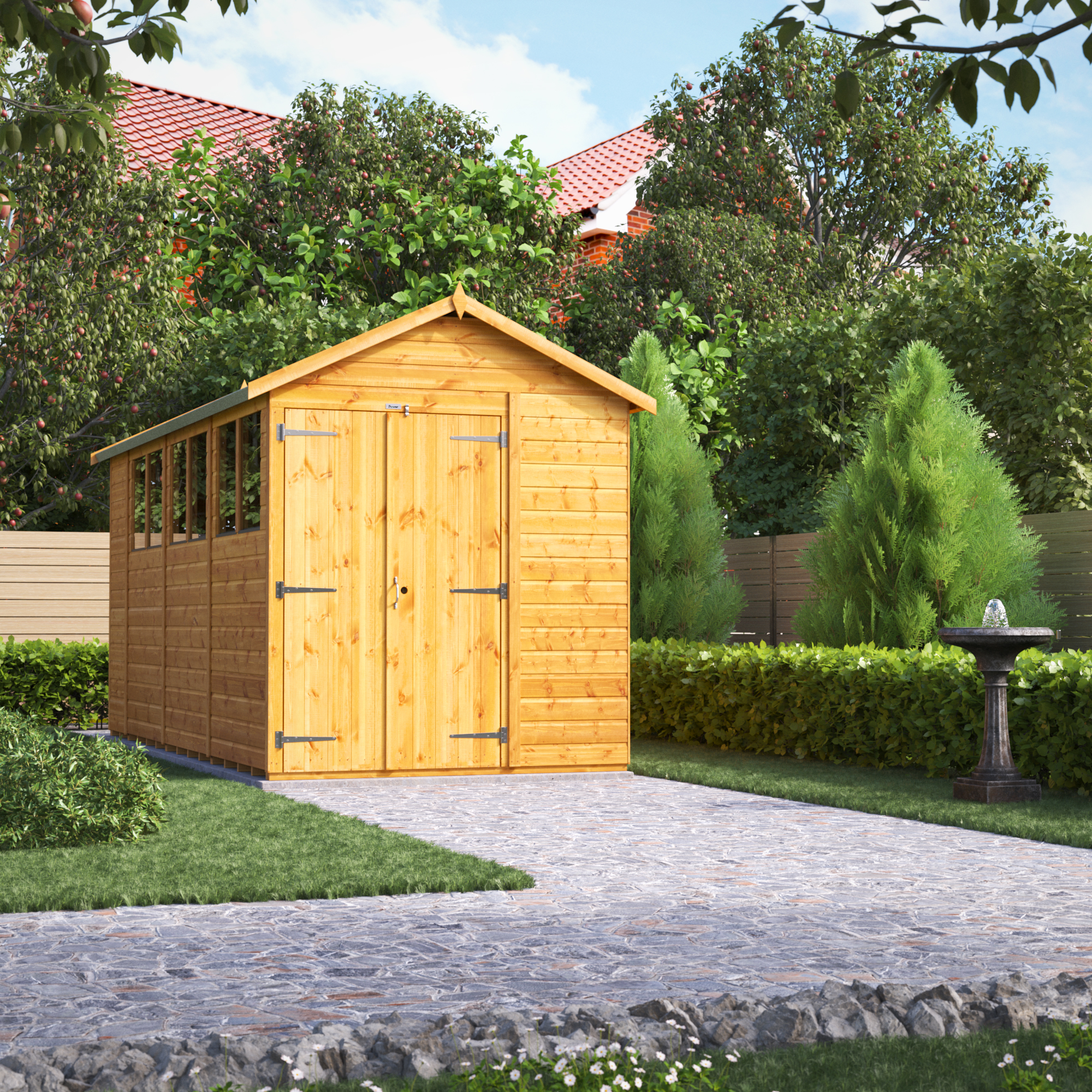 Image of Power Sheds 14 x 6ft Double Door Apex Shiplap Dip Treated Shed