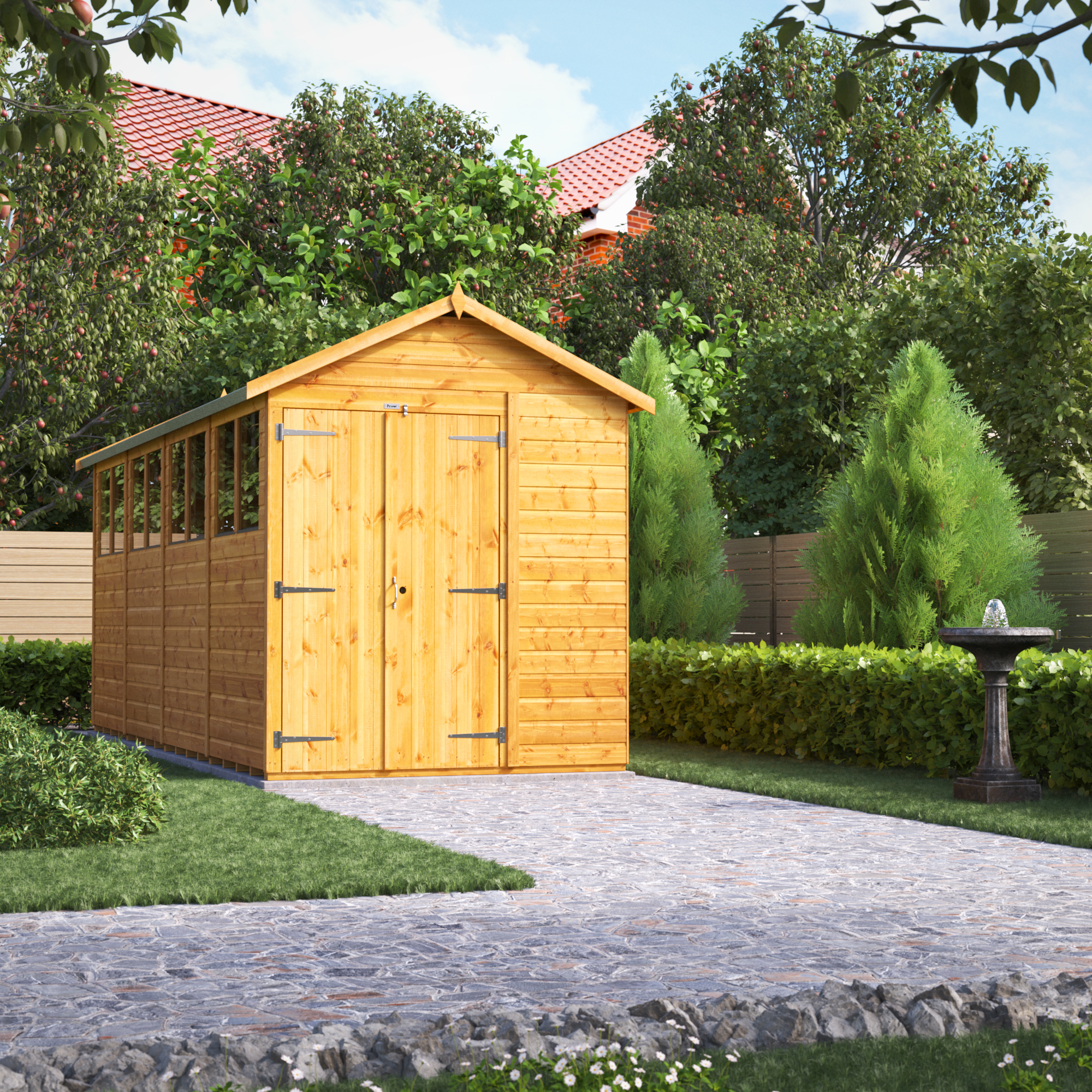 Image of Power Sheds 16 x 6ft Double Door Apex Shiplap Dip Treated Shed
