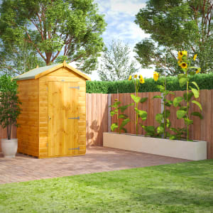 Power Sheds 4 x 4ft Apex Shiplap Dip Treated Windowless Shed