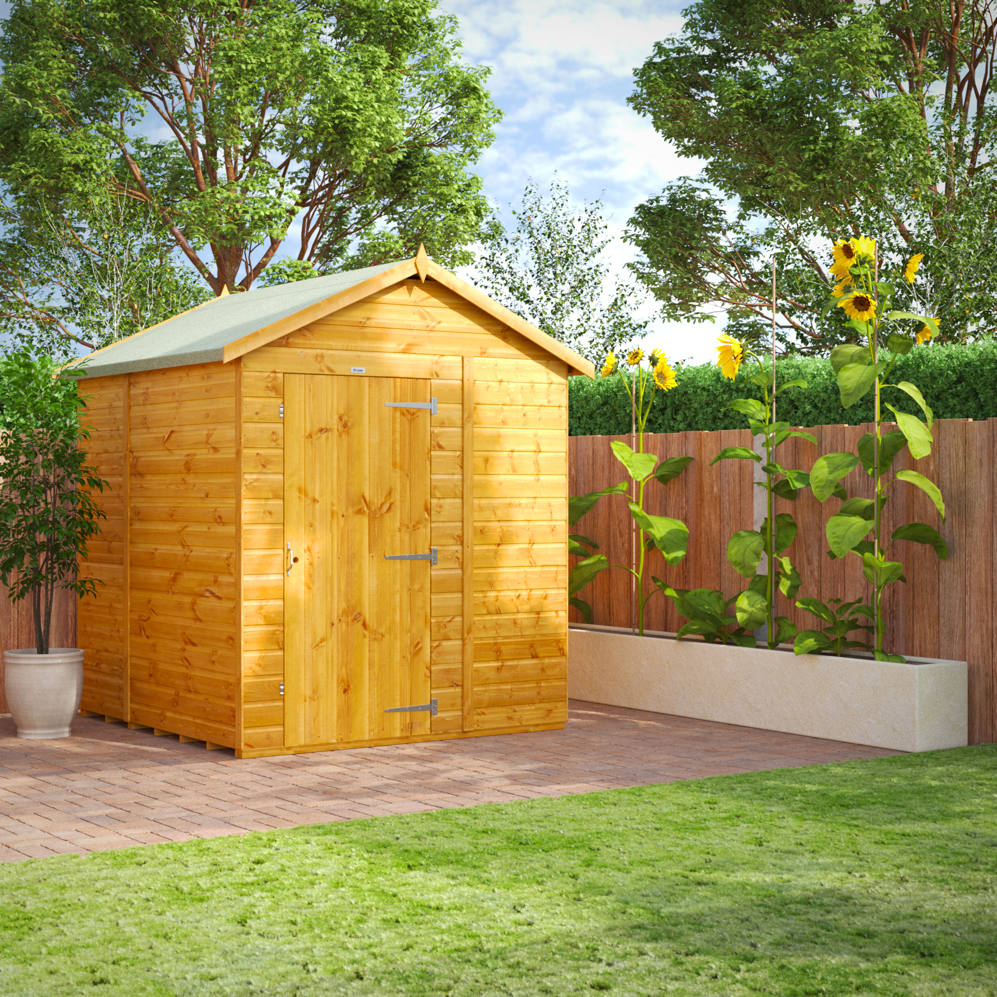 Image of Power Sheds 6 x 6ft Apex Shiplap Dip Treated Windowless Shed