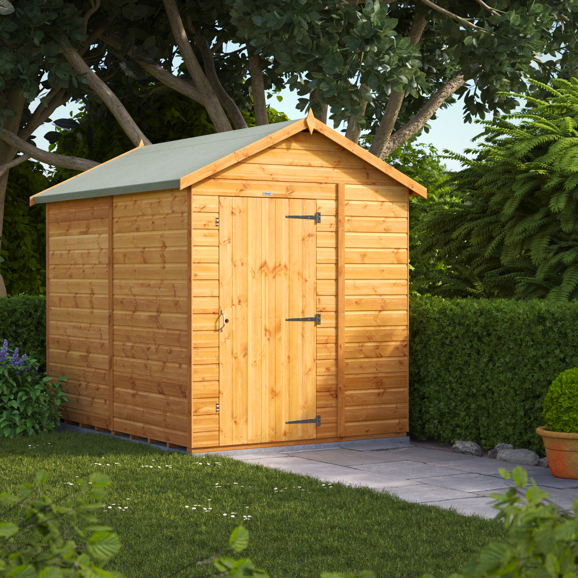 Image of Power Sheds 8 x 6ft Apex Shiplap Dip Treated Windowless Shed