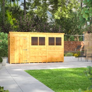 Power Sheds 12 x 4ft Pent Shiplap Dip Treated Shed
