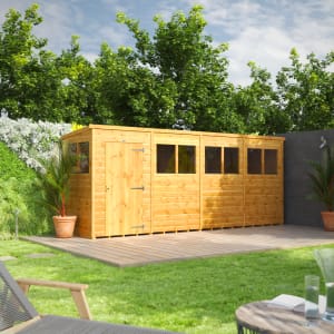 Power Sheds 16 x 4ft Pent Shiplap Dip Treated Shed