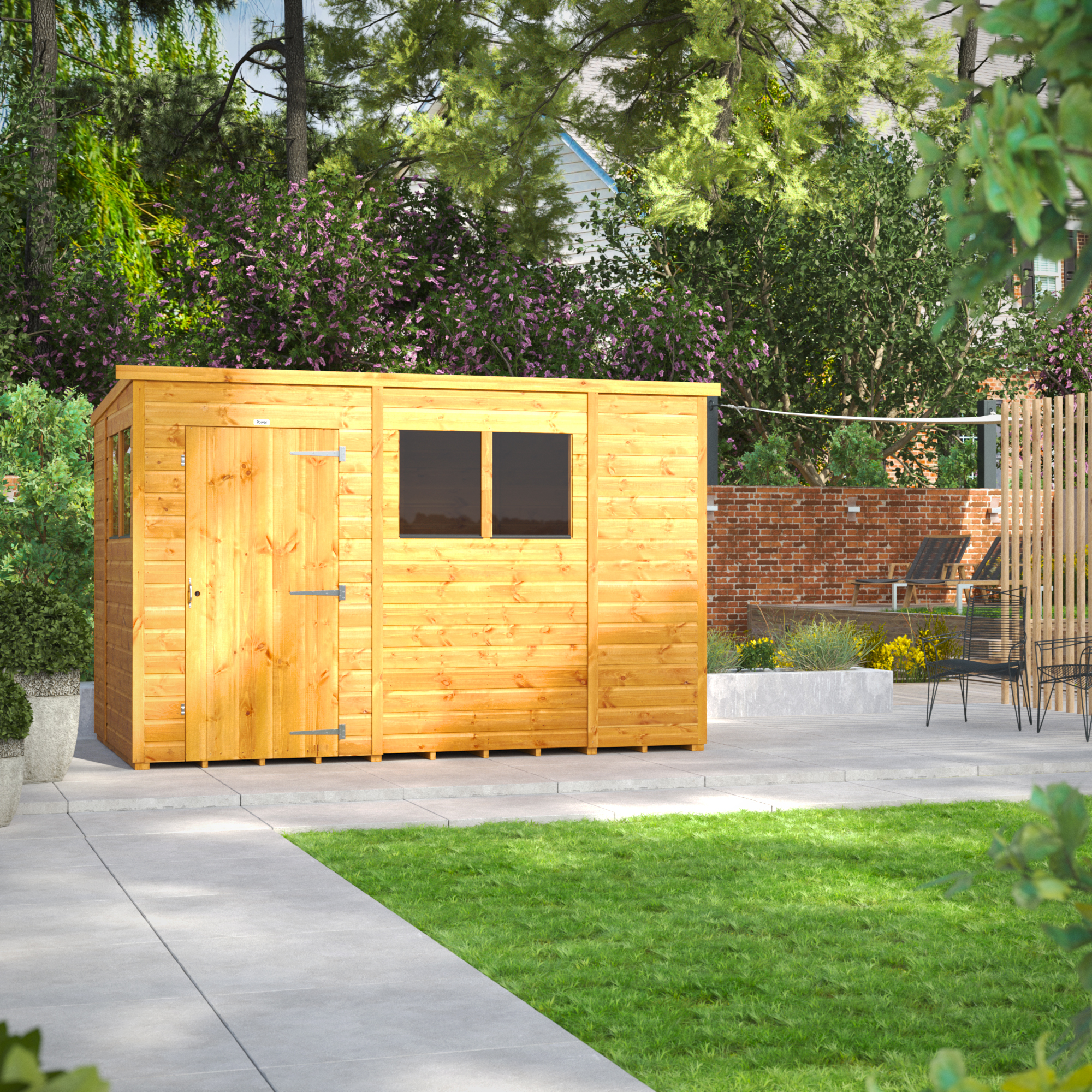 Image of Power Sheds 10 x 6ft Pent Shiplap Dip Treated Shed
