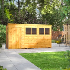 Power Sheds 12 x 6ft Pent Shiplap Dip Treated Shed