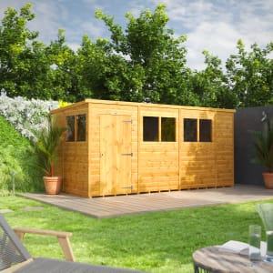 Power Sheds 14 x 6ft Pent Shiplap Dip Treated Shed