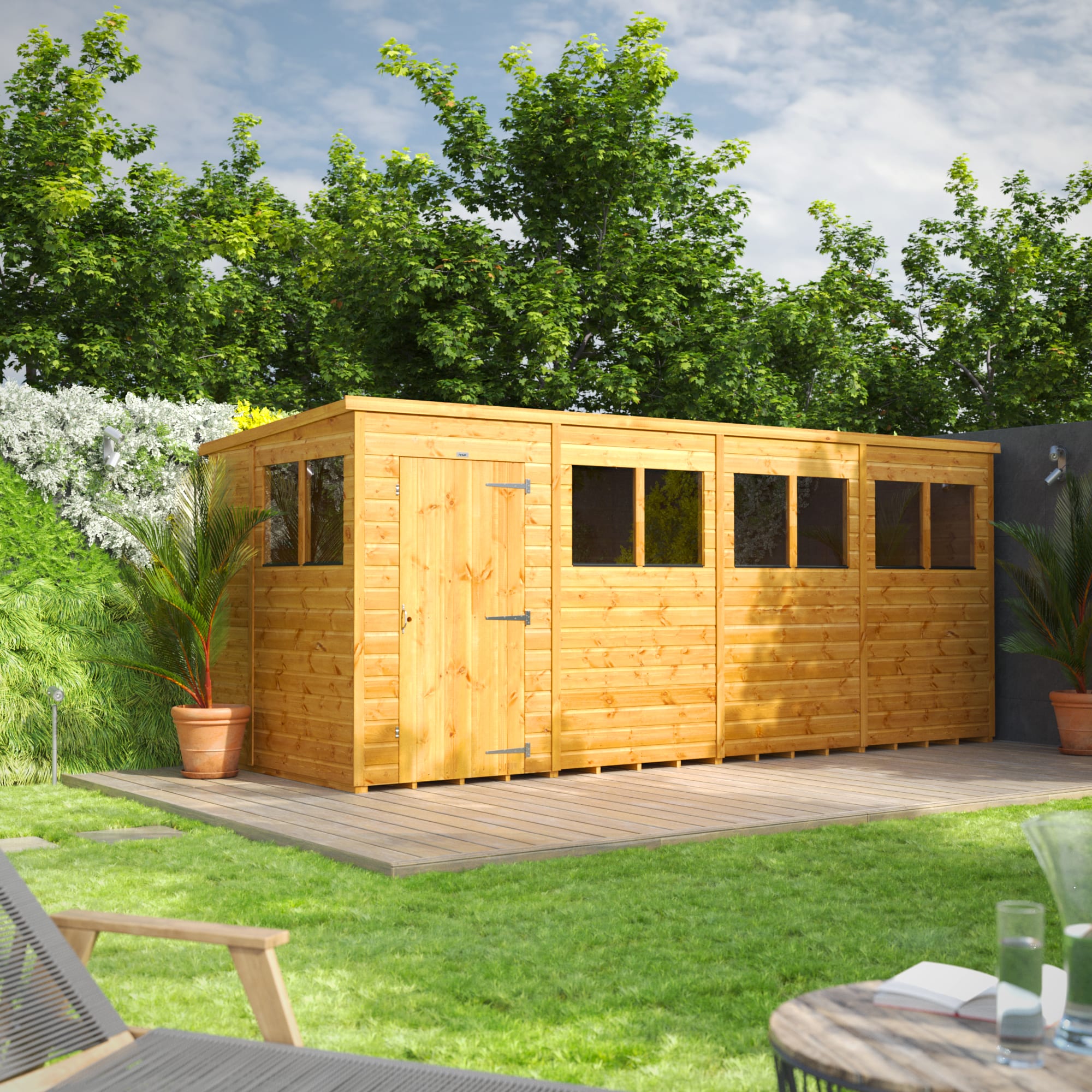 Power Sheds 16 x 6ft Pent Shiplap Dip Treated Shed Wickes.co.uk