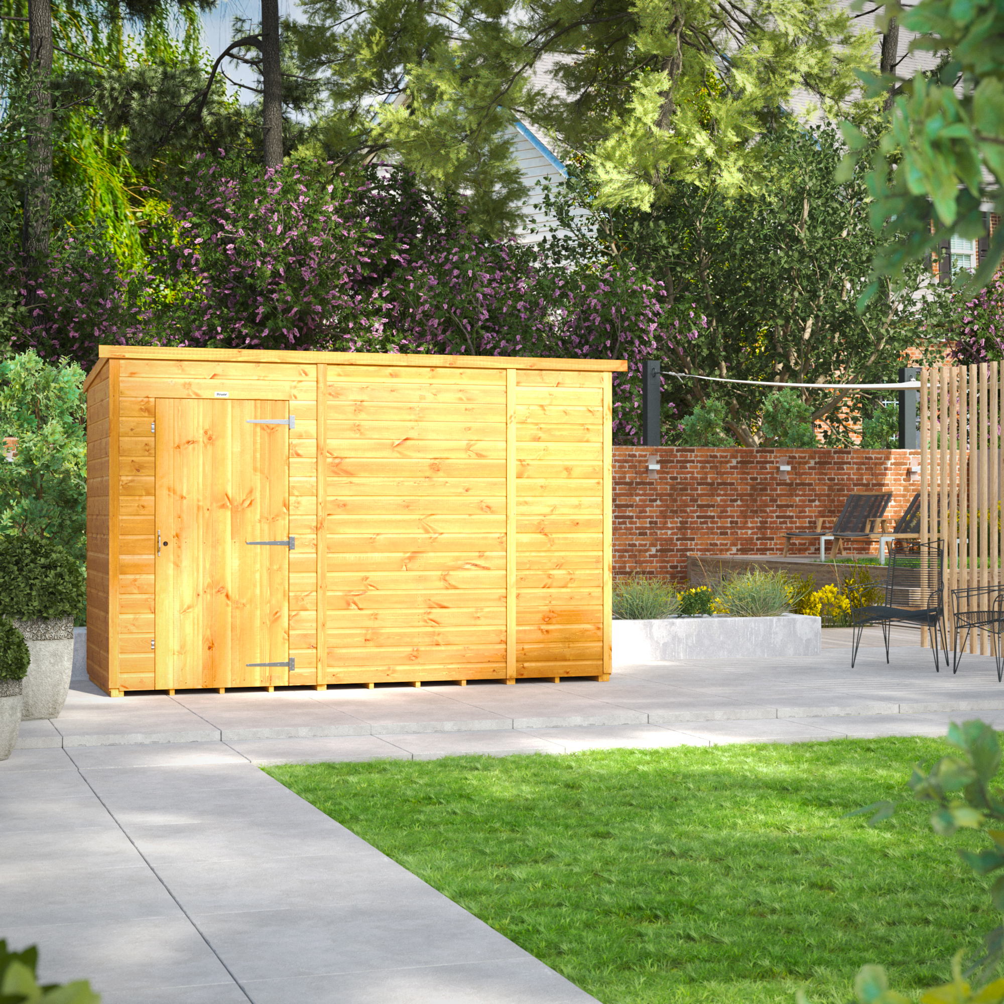 Image of Power Sheds 10 x 4ft Pent Shiplap Dip Treated Windowless Shed