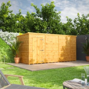 Power Sheds 14 x 6ft Pent Shiplap Dip Treated Windowless Shed