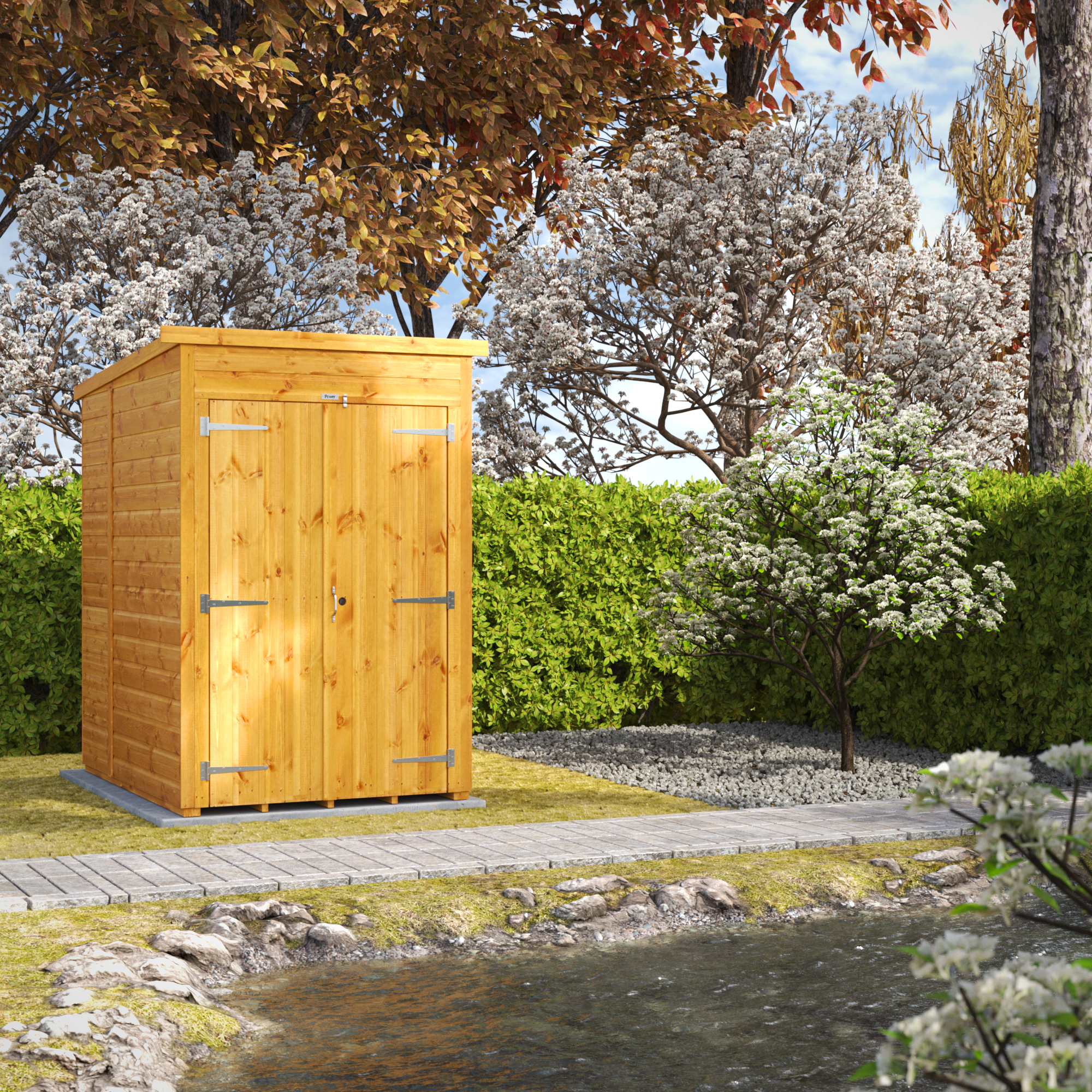 Powersheds Double Door Pent Shiplap Dip Treated Windowless